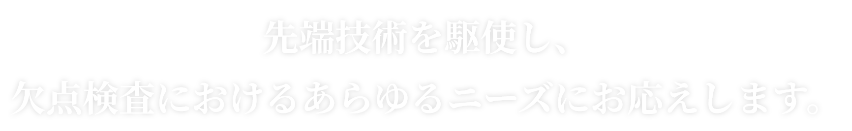 先端技術を駆使し、欠点検査におけるあらゆるニーズにお応えします