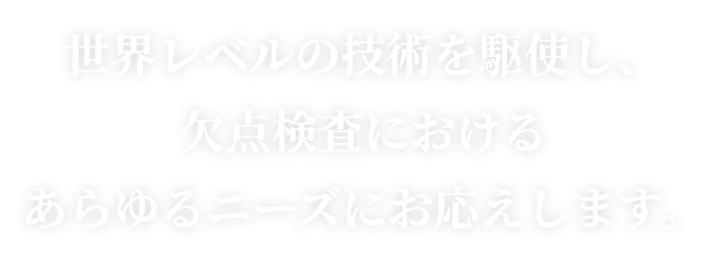 先端技術を駆使し、欠点検査におけるあらゆるニーズにお応えします